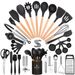 Hot Sale Silicone Wooden Handle Kitchenware 44-Piece Cooking Spatula Soup Spoon Non-Stick Pan Tableware Kitchen Tool Set_maomaolike.com