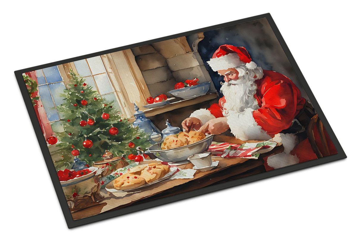 Cookies With Santa Claus Doormat Front Door Mat Indoor Outdoor Rugs For Entryway, Non Slip Washable Low Pile, 24H X 36W_maomaolike.com