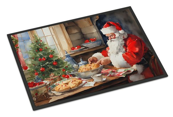 Cookies With Santa Claus Doormat Front Door Mat Indoor Outdoor Rugs For Entryway, Non Slip Washable Low Pile, 24H X 36W_maomaolike.com