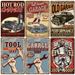 New Garage American-Style Vintage Tin Sign, Industrial Car Repair Background Wall Decor, Frameless Wall Art_maomaolike.com