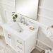 36 Inch Solid Wood Pre-assembled Bathroom Vanity With Power Supply--White_maomaolike.com