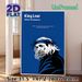King Lear Themed Painting Poster, Minimalist Blue & Black Line Art Poster, Featuring Classic Shakespearean Quote, Ideal For Study Rooms And_maomaolike.com