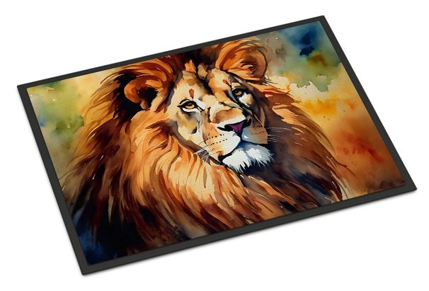 Lion Doormat Front Door Mat Indoor Outdoor Rugs For Entryway, Non Slip Washable Low Pile, 24H X 36W_maomaolike.com