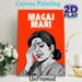 "MAGAJ MARI" Typographic Figure Painting Poster, Vibrant Retro Comic Style Poster, Bold Orange Background With Monochrome Weary Figure, Eye-catching_maomaolike.com