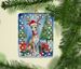 Whippet Christmas Reindeer Porcelain Ornament Christmas Tree Hanging Decorations For Home Christmas Holiday, Rectangle, Gift, Multicolor_maomaolike.com