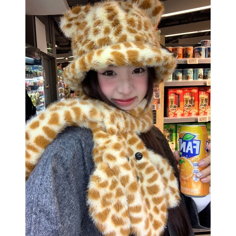 Autumn Winter Cute Warm Fisherman Hat, Korean Style, High-end Vintage Versatile Plush Anti-freeze And Cold-proof Tiger Pattern Hat_maomaolike.com