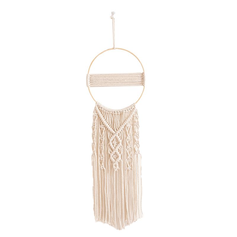 Bohemian Handwoven Tapestry Bamboo Hoop Tassel Dream Catcher Bedroom Hanging Nordic Style Wall Decoration_maomaolike.com