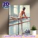 Male Ballet Dancer Painting Poster, Warm Impressionist-style Barre Stretching Scene Poster, Graceful Artistic Wall Decor Suitable For Dance Studio_maomaolike.com