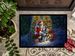 Alaskan Malamute And Santa Claus Doormat Front Door Mat Indoor Outdoor Rugs For Entryway, Non Slip Washable Low Pile, 24H X 36W_maomaolike.com