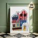 Warm Home Blessing Painting Poster, Collage-style Colorful Whimsical Houses Poster, Heartfelt Blessing Design Brings Cozy Vibes, Ideal For Home Living_maomaolike.com