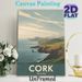 Cork Ireland Coastal Landscape Painting Poster, Soft-toned Retro Minimalist Coastal Cliff & Ocean Scene Poster, Serene Scenic View Ideal For Living_maomaolike.com