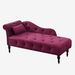 Aijia 60.6" Velvet Chaise Lounge Buttons Tufted Nailhead Trimmed Solid Wood Legs With 1 Pillow,Burgundy (Left Arm Design As Shown In The Picture)_maomaolike.com