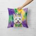Westie King Of Mardi Gras Throw Pillow Machine Washable, Indoor Outdoor Decorative Pillow For Couch, Bed Or Patio, 18Hx18W_maomaolike.com