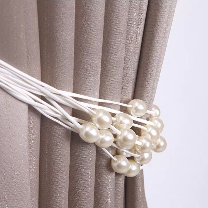 Curtain Tiebacks Beaded High-End Luxury Pearl Window Accessories Buckle Tie Straps 2p-set_maomaolike.com