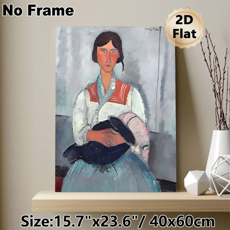 Portrait Of A Woman Painting Poster, Expressive Vintage Figurative Art Poster, Unique Artistic Portrait With Soft Muted Tones, Ideal For Living Room_maomaolike.com