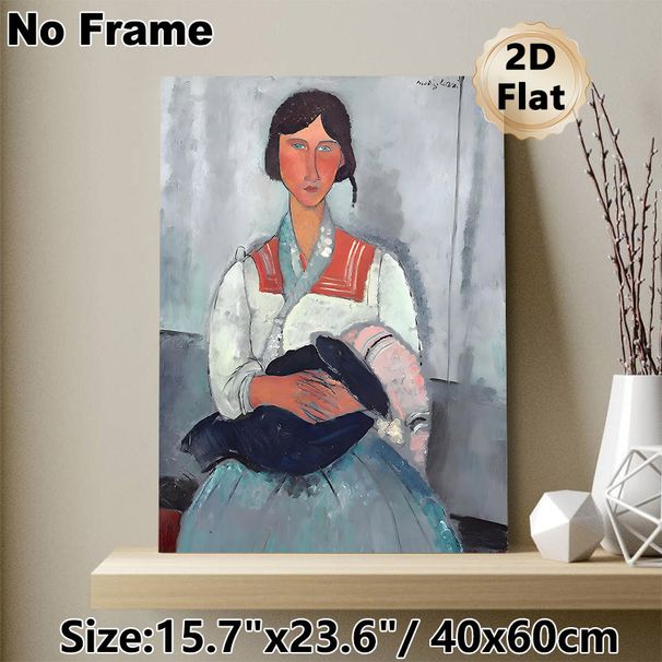 Portrait Of A Woman Painting Poster, Expressive Vintage Figurative Art Poster, Unique Artistic Portrait With Soft Muted Tones, Ideal For Living Room_maomaolike.com