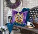 Yorkshire Terrier King Of Mardi Gras Throw Pillow Machine Washable, Indoor Outdoor Decorative Pillow For Couch, Bed Or Patio, 18Hx18W_maomaolike.com