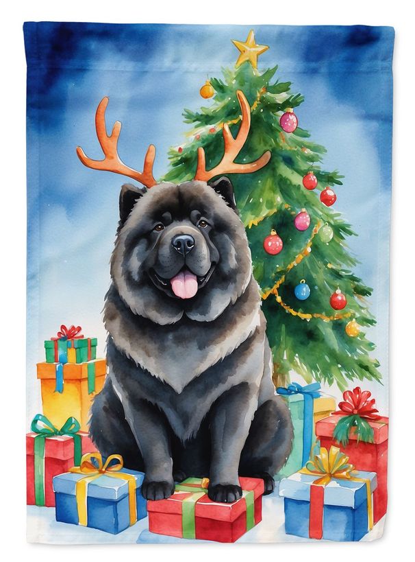 Black Chow Chow Christmas Reindeer Garden Flag Mailbox Flag Decorative Yard Flag Banner Outside Patio Artwork Yard Flower Beds, Garden Size, Multicolor_maomaolike.com