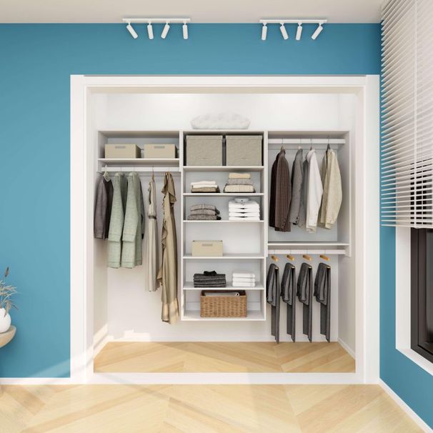 Livelylodge Modular Wardrobe Closet - Freestanding White Closet With Spacious Storage Shelves And Hanging Rods 70.86"W X 16.04"D X 70.86"H_maomaolike.com
