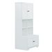 Tall And Wide Bathroom Floor Storage Cabinet, Bathroom Storage Unit, Freestanding Cabinet With 4 Doors, Adjustable Shelves, Open Multi-layer Shelves_maomaolike.com