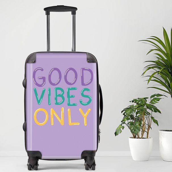 Good Vibes Only2 Luggage, 20/24/28 Inch Luggage, Carry-On, Custom Luggage, Luggage Set, Suitcase, Travel, Vacation, Cabin Suitcase, Custom Suitcase, Personalized Luggage_maomaolike.com