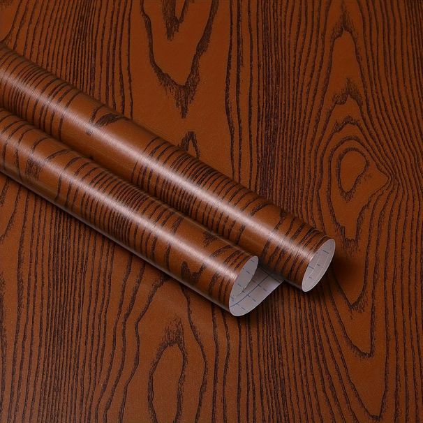 Wardrobe Brown Wood Grain Desktop Stickers Furniture Renovation Wallpaper Self-Adhesive Waterproof Moisture-Proof_maomaolike.com
