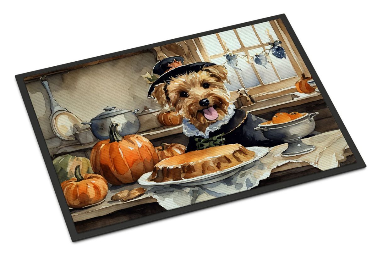 Lakeland Terrier Fall Kitchen Pumpkins Doormat Front Door Mat Indoor Outdoor Rugs For Entryway, Non Slip Washable Low Pile, 24H X 36W_maomaolike.com