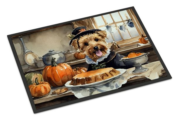Lakeland Terrier Fall Kitchen Pumpkins Doormat Front Door Mat Indoor Outdoor Rugs For Entryway, Non Slip Washable Low Pile, 24H X 36W_maomaolike.com