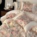 1 French Style Girly Summer Tencel Four-Piece Set 2024 New Silky Naked Sleep Ice Silk Bedding Bed Sheet Quilt_maomaolike.com