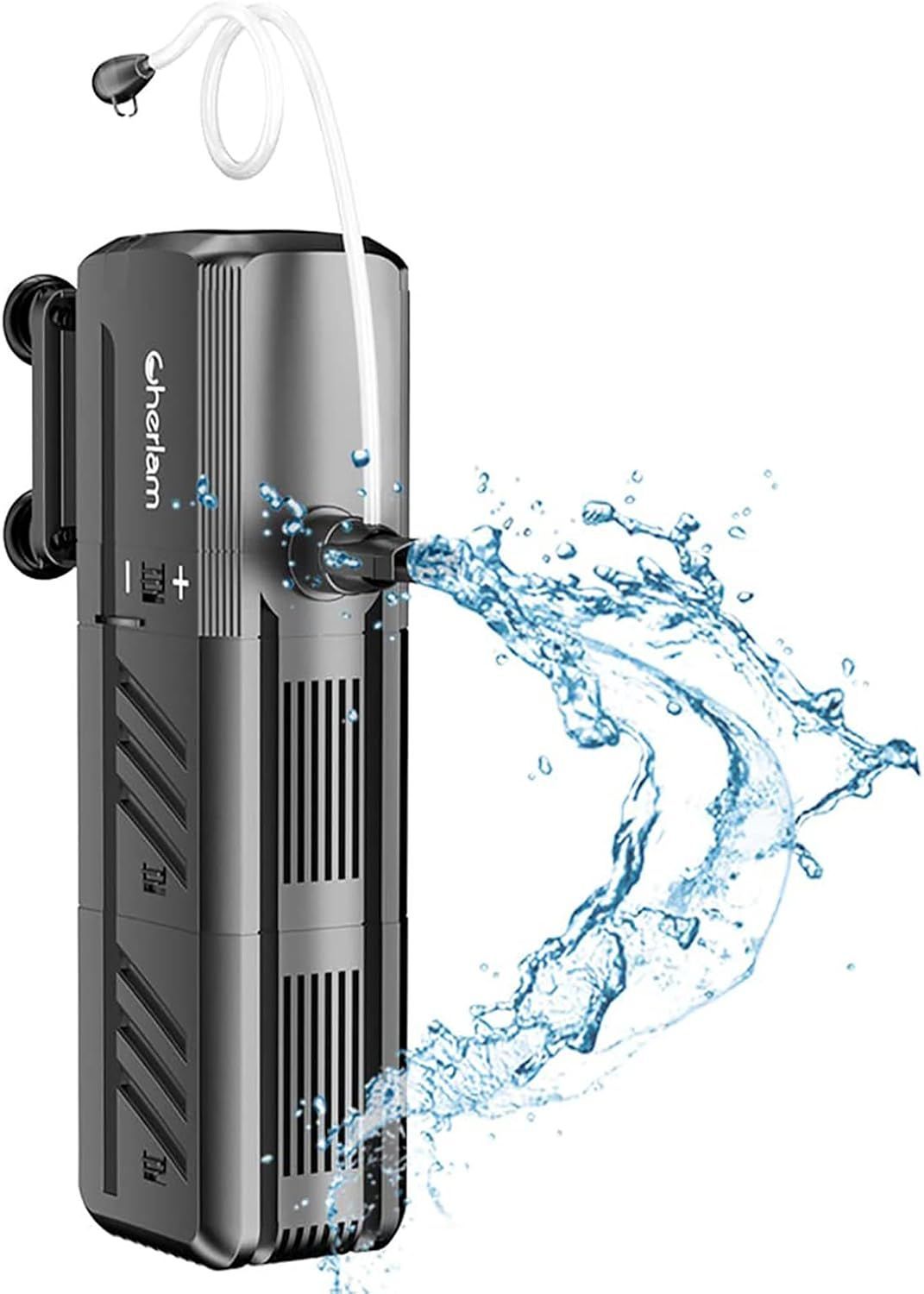 Submersible Aquarium Filter, 6W Internal Aquarium Filter, Adjustable Fish Tank Filter With Biological Filtration 132GPH Water Pump For 5-10 Gal Fish Tank, Pond, Statuary, Hydroponic_maomaolike.com