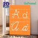 Alphabet Letter A Painting Poster, Vibrant Orange Background With White Letter & Heart Accents Poster, Clear Letter Writing Guide Suitable For Study_maomaolike.com