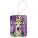 Whippet King Of Mardi Gras Porcelain Ornament Christmas Tree Hanging Decorations For Home Christmas Holiday, Rectangle, Gift, Multicolor_maomaolike.com