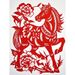 Chinese Folk Paper-Cutting Finished Horse Arrives Success Flower Blooms Wealth Transparent Waterproof Sunproof_maomaolike.com
