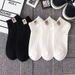5 Pairs/Set Black And White Socks Men's Socks Wear Absorbent Short Tube Thin Low Top Shallow Mouth Sports Socks_maomaolike.com