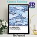 Matilda Themed Typography Painting Poster, Blue-toned Word Collage Poster, Vibrant Iconic Quote-filled Text Art, Ideal For Bedroom, Living Room Or_maomaolike.com