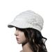 Hot Sale Womens Cable Visor with Flower Accent women Knit Beret Baggy Beanie Cap Hat_maomaolike.com
