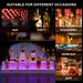 LED Lighted Liquor Bottle Display Shelf, 37 Inch Bar Display Shelf, DIY Illuminated Bottle Shelf With App & Remote Control, 2 Step Freestanding Holding Bottles For Home Bar, Party, Grey_maomaolike.com