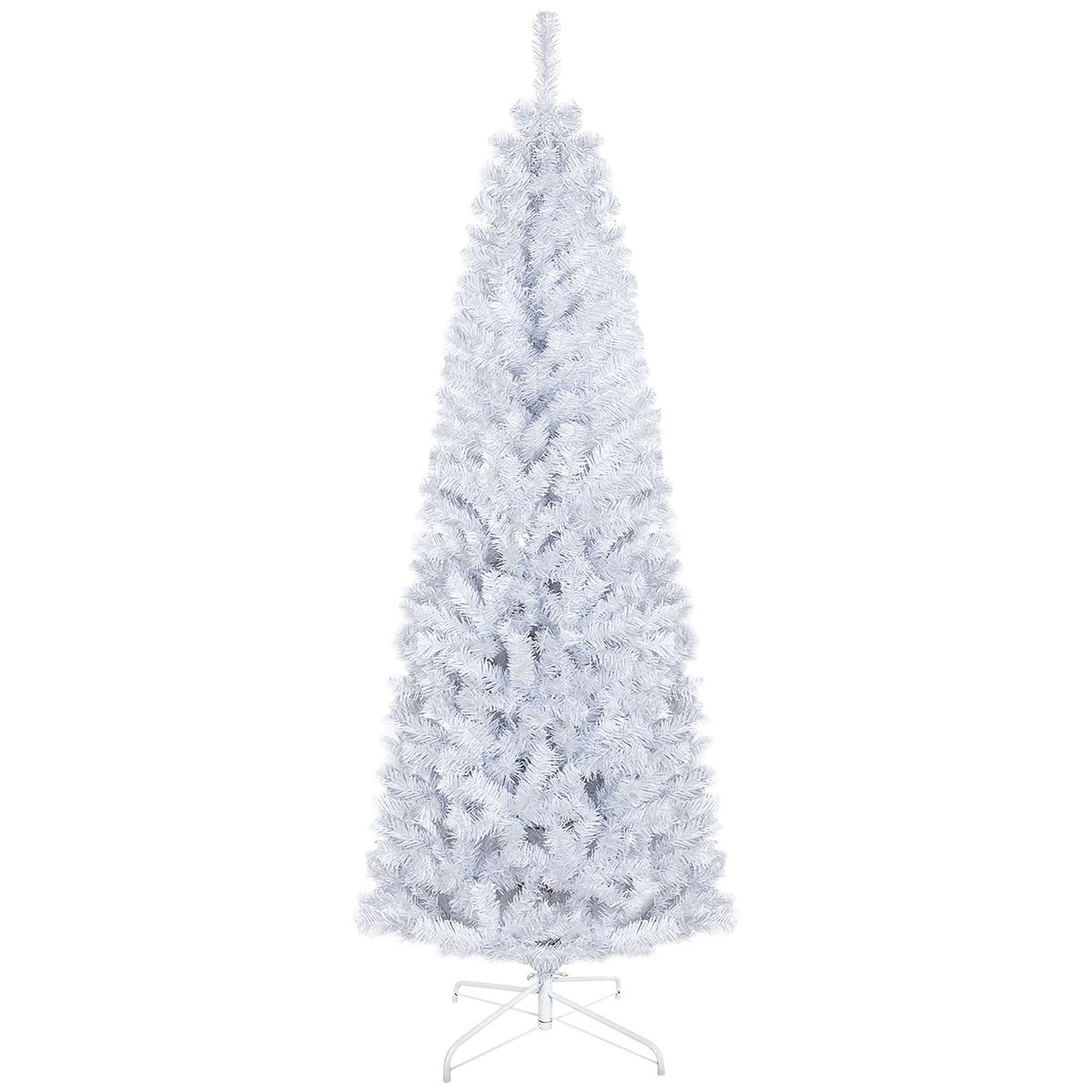 Pencil Christmas Tree, Unlit Artificial Christmas Tree Slim Douglas Fir Xmas Tree With Realistic Branches, Halloween Tree With Tips, White_maomaolike.com