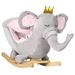 Rocking Horse Elephant Rocking Chair Toddler Rocker Toy With Sound Wooden Base Seat Safety Belt For_maomaolike.com