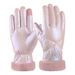 Pearl Series Winter Warm Ladies Gloves Winter Windproof Girls Outdoor Cycling Driving Plus Fleece Thick Touch Screen_maomaolike.com