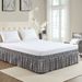 Gray And White Plaid Single Piece Elastic Pleated Bed Apron Hotel Linen Bedside Skirt_maomaolike.com