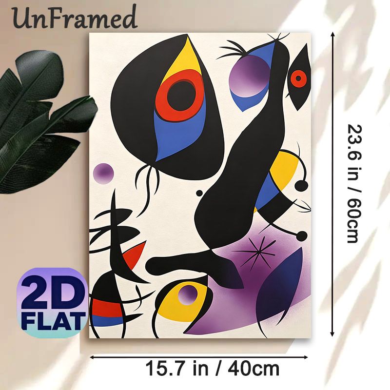 Abstract Surrealist Painting Poster, Vibrant Bold Whimsical Abstract Shape Poster, Artistic Organic Color-blocked Forms To Enhance Decor For Living_maomaolike.com