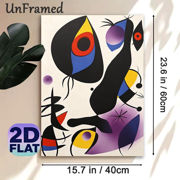 Abstract Surrealist Painting Poster, Vibrant Bold Whimsical Abstract Shape Poster, Artistic Organic Color-blocked Forms To Enhance Decor For Living_maomaolike.com
