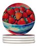Colorful Strawberries Large Sandstone Coasters Pack Of 4 Absorbent Round Coasters Decor Gifts For Men Or Women, 4 In, Multicolor_maomaolike.com