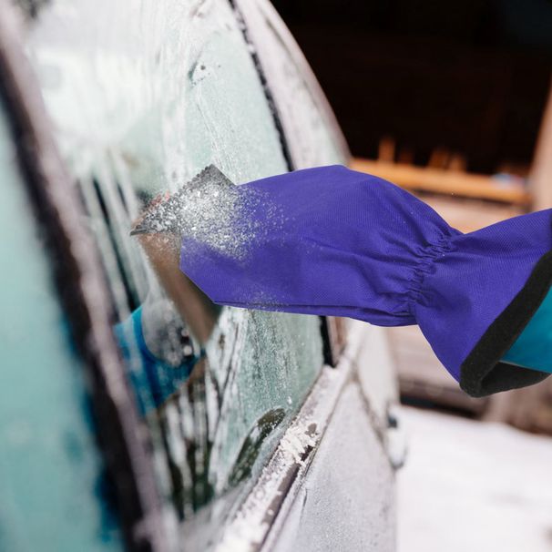 1Pc Ice Scraper Glove Car Windshield Snow Scraper Remover Glove Lined Of Fleece Winter Ice Scraper Mitt Keep Warm_maomaolike.com