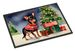 Miniature Pinscher Cozy Christmas Doormat Front Door Mat Indoor Outdoor Rugs For Entryway, Non Slip Washable Low Pile, 24H X 36W_maomaolike.com
