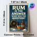 Rum Themed Painting Poster, Vintage Nautical Style Retro Rum Bottle & Humorous Quote Poster, Witty Decorative Accent For Home Bar, Dining Space_maomaolike.com