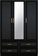 Wooden Armoire Wardrobe Closet With 3 Doors Hanging Rods 4 Drawers Shelves Large Capacity Clothes Storage Cabinet Organization For Bedroom Black 47.24" W X 19.69" D X 70.87 "H -- 2 Packages_maomaolike.com