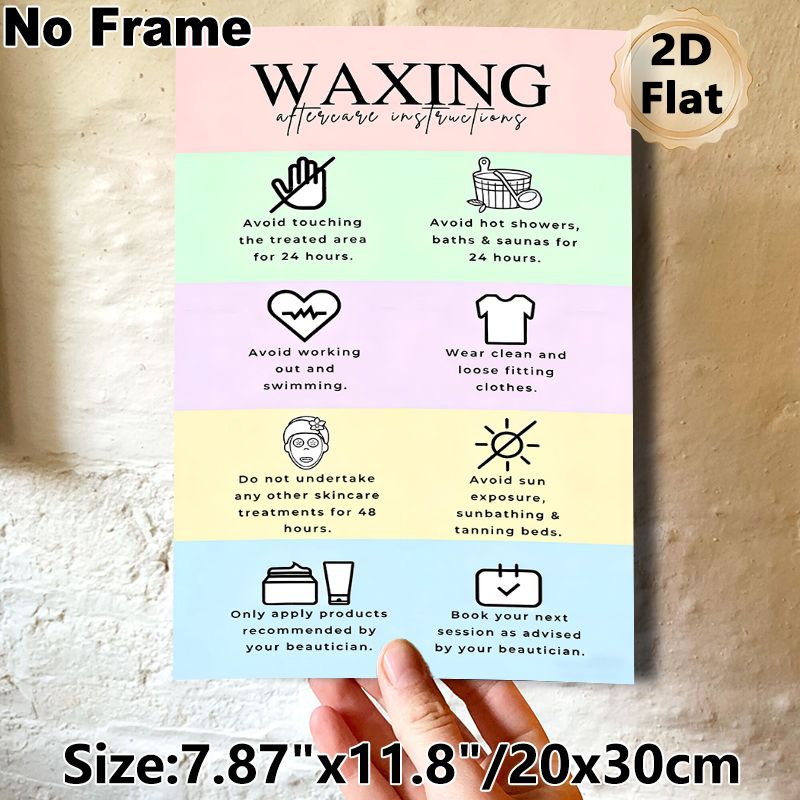 Waxing Aftercare Instructions Painting Poster, Pastel-colored Minimalist Graphic Poster, Clear Waxing Aftercare Guidance, Ideal For Beauty Salons And_maomaolike.com