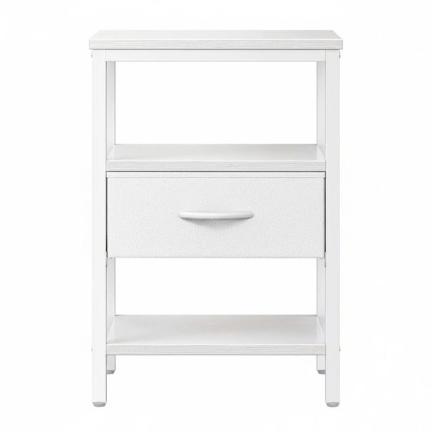Bedside Table, With Built-in USB-C-type Port Sockets And Adjustable Drawers, 3-layer Storage Rack, And Fabric Drawers_maomaolike.com